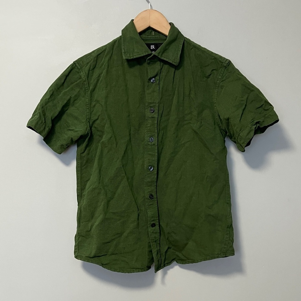 Banana Republic Linen Cotton Blend Green Casual Button Down Shirt